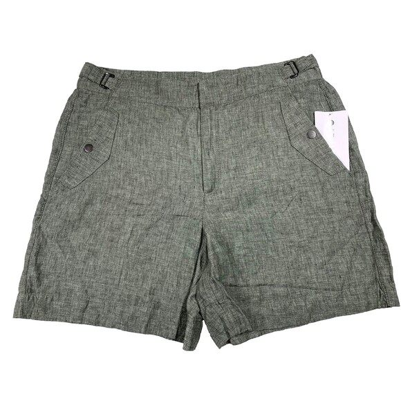 Athleta Pants - Athleta Voyager 100% Linen Green Shorts Women’s 14 Slim Fit Coastal Beach NWT